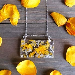 Hand Crafted Silver and Yellow Necklace